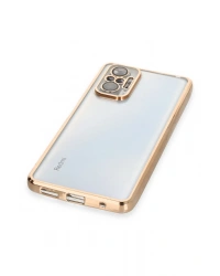 Newface Xiaomi Redmi Note 10 Pro Kılıf Razer Lensli Silikon - Gold