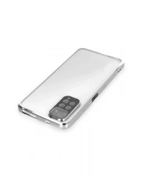 Newface Xiaomi Redmi Note 11 Kılıf Razer Lensli Silikon - Gümüş