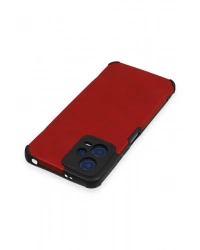 Newface Xiaomi Redmi Note 12 5G Kılıf Loop Deri Silikon - Kırmızı