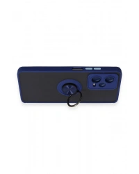 Newface Xiaomi Redmi Note 12 5G Kılıf Montreal Yüzüklü Silikon Kapak - Lacivert