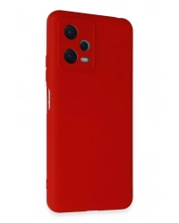 Newface Xiaomi Redmi Note 12 5G Kılıf Nano içi Kadife Silikon - Kırmızı