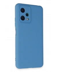 Newface Xiaomi Redmi Note 12 5G Kılıf Nano içi Kadife Silikon - Mavi