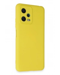 Newface Xiaomi Redmi Note 12 5G Kılıf Nano içi Kadife Silikon - Sarı
