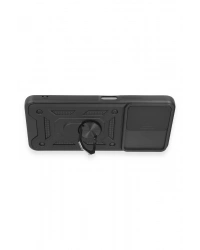 Newface Xiaomi Redmi Note 12 5G Kılıf Pars Lens Yüzüklü Silikon - Siyah