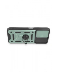 Newface Xiaomi Redmi Note 12 5G Kılıf Pars Lens Yüzüklü Silikon - Yeşil