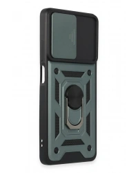 Newface Xiaomi Redmi Note 12 Pro 5G Kılıf Pars Lens Yüzüklü Silikon - Yeşil