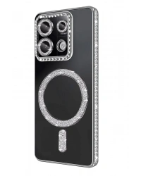 Newface Xiaomi Redmi Note 13 Pro 4G Joke Simli Magneticsafe Kılıf - Gümüş