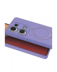 Newface Xiaomi Redmi Note 13 Pro 4G Regal Magsafe Standlı Kapak - Lila