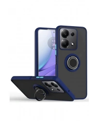 Newface Xiaomi Redmi Note 13 Pro 5G Kılıf Montreal Yüzüklü Silikon Kapak - Lacivert