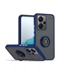 Newface Xiaomi Redmi Note 13 Pro Plus Kılıf Montreal Yüzüklü Silikon Kapak - Lacivert