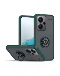 Newface Xiaomi Redmi Note 13 Pro Plus Kılıf Montreal Yüzüklü Silikon Kapak - Yeşil