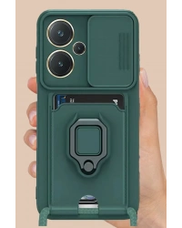 Newface Xiaomi Redmi Note 13 Pro Plus Kılıf Zuma Kartvizitli Yüzüklü Silikon - Pembe