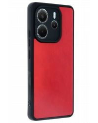 Newface Xiaomi Redmi Note 14 4G Kılıf Aras Deri Kapak - Kırmızı