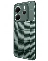 Newface Xiaomi Redmi Note 14 4G Kılıf Auto Focus Karbon Kapak - Koyu Yeşil