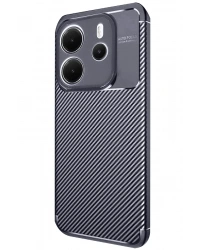 Newface Xiaomi Redmi Note 14 4G Kılıf Auto Focus Karbon Kapak - Lacivert