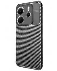 Newface Xiaomi Redmi Note 14 4G Kılıf Auto Focus Karbon Kapak - Siyah