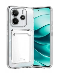 Newface Xiaomi Redmi Note 14 4G Kılıf Kart Şeffaf Silikon - Şeffaf