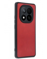 Newface Xiaomi Redmi Note 14 Pro 4G Kılıf Aras Deri Kapak - Kırmızı