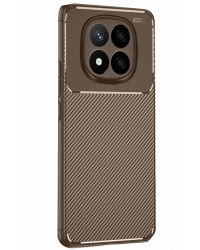 Newface Xiaomi Redmi Note 14 Pro 4G Kılıf Auto Focus Karbon Kapak - Kahverengi