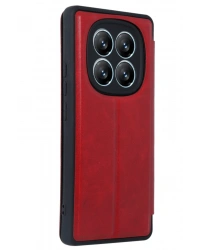 Newface Xiaomi Redmi Note 14 Pro 4G Kılıf Flip Cover - Kırmızı