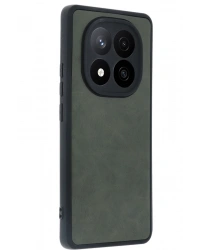 Newface Xiaomi Redmi Note 14 Pro 5G Kılıf Aras Deri Kapak - Koyu Yeşil