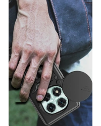 Newface Xiaomi Redmi Note 14 Pro 5G Kılıf Pars Lens Yüzüklü Silikon - Kırmızı