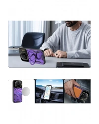 Newface Xiaomi Redmi Note 14 Pro Plus Kılıf Joy Lens Standlı Kapak - Siyah