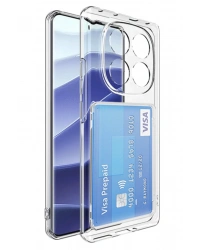 Newface Xiaomi Redmi Note 14 Pro Plus Kılıf Kart Şeffaf Silikon - Şeffaf