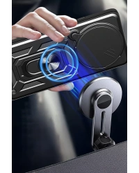 Newface Xiaomi Redmi Note 14 Pro Plus Kılıf Pars Lens Yüzüklü Silikon - Yeşil