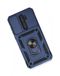 Newface Xiaomi Redmi Note 8 Pro Kılıf Pars Lens Yüzüklü Silikon - Lacivert