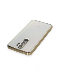 Newface Xiaomi Redmi Note 8 Pro Kılıf Razer Lensli Silikon - Gold