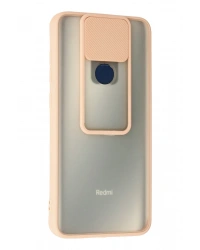 Newface Xiaomi Redmi Note 9 Kılıf Palm Buzlu Kamera Sürgülü Silikon - Pembe