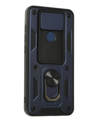 Newface Xiaomi Redmi Note 9 Kılıf Pars Lens Yüzüklü Silikon - Lacivert