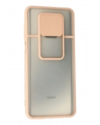 Newface Xiaomi Redmi Note 9 Pro Kılıf Palm Buzlu Kamera Sürgülü Silikon - Pembe