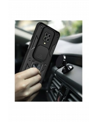 Newface Xiaomi Redmi Note 9 Pro Kılıf Pars Lens Yüzüklü Silikon - Yeşil