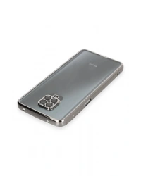 Newface Xiaomi Redmi Note 9 Pro Kılıf Razer Lensli Silikon - Gümüş