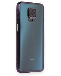 Newface Xiaomi Redmi Note 9 Pro Kılıf Razer Lensli Silikon - Mor