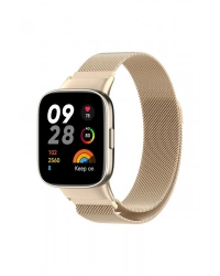 Newface Xiaomi Redmi Watch 3 Metal Mıknatıslı Kordon - Metalik Gold