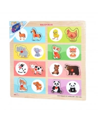 ONY-366-367 Ahşap Tutmalı Eşleştirme -Hayvanlar ve Yavruları