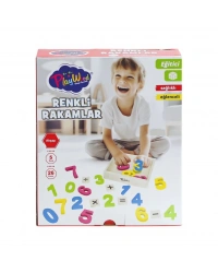 ONY-401 Ahşap Renkli Rakamlar 26 Parça -Onyıl Oyuncak