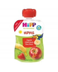 Organik Çilekli Muzlu Elmalı Meyve Püresi 100 Gr