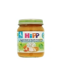 Organik Sebze ve Tavuklu Kremalı Pirinç 125 Gr