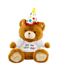 Oturan Happy Birthday Peluş Ayı 40cm