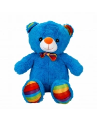 Oturan Kurdeleli Renkli Peluş Ayı 30 cm