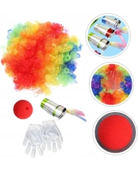 Palyaço Saç Palyaço Burun Palyaço Eldiven Palyaço Sihirli Baston 4 lü Seti