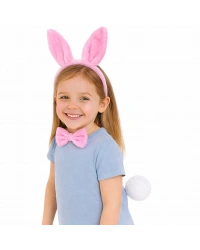 Pembe Full Tavşan Kulak Papyon Kuyruk Parti Seti