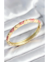 Pembe Renk Detaylı Mineli Kelepçe