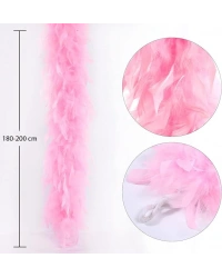 Pembe Renk Kabarık Kalın Otriş Boa Tüy 6 cm Genişlik 180-200 cm Uzunluk