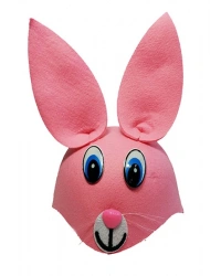 Pembe Renk Kulaklı Tavşan Şapkası Hayvan Şapkası