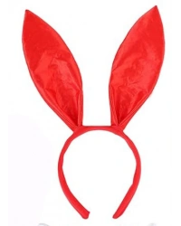 Pembe Renk Saten Kaplama Şekil Verilebilir Tavşan Kulak Taç 35x11 cm